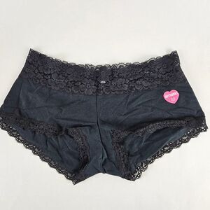 Victoria’s Secret S Boyshort Panty VS Pink Cheekster Small Panties Lace Black